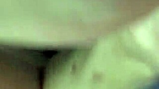 She tries swallowing cum from blowjob, but it's too much for her