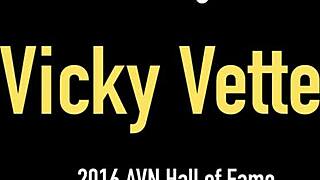 blonde vicky vette gets cumshot on tits and swallows