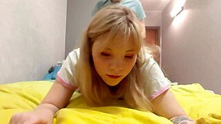 fucked a cute blonde for distracting her from the computer