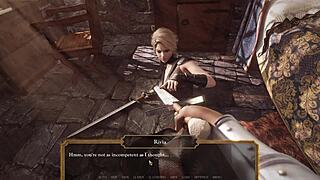 Best prize after a fight, she says, admiring the perfect tits in hentai outfit.