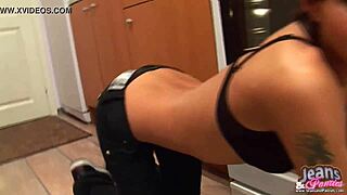 Panties Peek Out Of Skinny Jeans Seductively