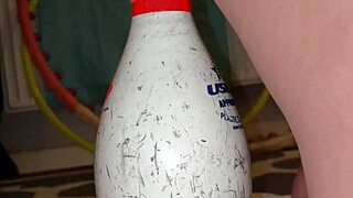so, this german milf got wild with a bowling pin for squirting.