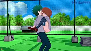 Ochako and Izuku in intense hentai sex