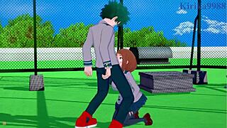 Ochako and Izuku in intense hentai sex