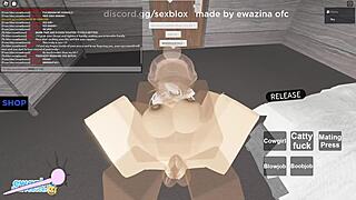 Roblox porn features slut with big tits riding big black cock in cowgirl