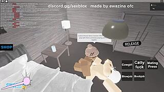 Roblox porn features slut with big tits riding big black cock in cowgirl