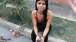 Pretty Brunette Taken Home For Creamy Pussy Fuck