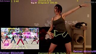 alinity performs a sexy dance with her ass and tits