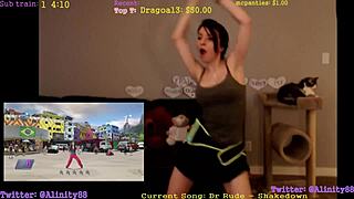 alinity performs a sexy dance with her ass and tits