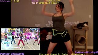 alinity performs a sexy dance with her ass and tits