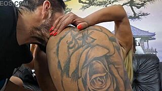 Luana Lima shows off her monster tits backstage for a blowjob.