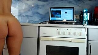 Sexydeas Shows Off Her Sensational Ass In The Kitchen While Masturbating