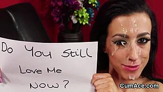 Foxy Peach Receives Facial Cumshot In Bukkake