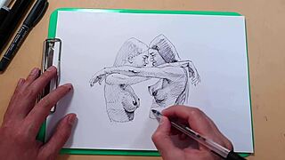 Two Beautiful Girls in a Quick Sketch