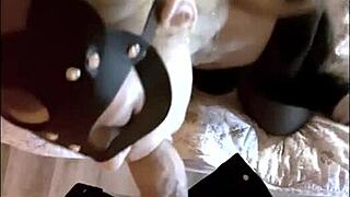 Blonde with small tits sucks big dick eagerly.