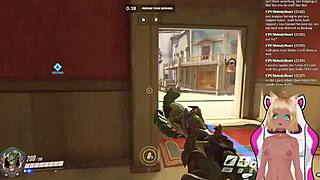 vtuber lewdneko gets spanked while playing overwatch part 2