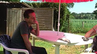 Mature French woman with small tits gets sodomized and fisted before facial cumshot!