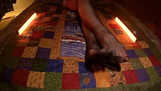 Feeling the sensuality as perfect feet peek through fishnet pantyhose