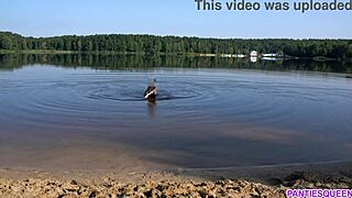 naked girl skinny dips at public beach