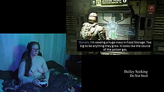 Naked Brunette Plays Deadspace Part 6