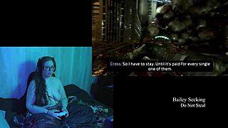 Naked Brunette Plays Deadspace Part 6
