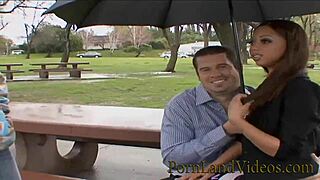 Beautiful brunette wife enjoys BBC in front of her husband