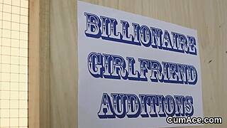 slutty centerfold takes massive jizz load on face while sucking