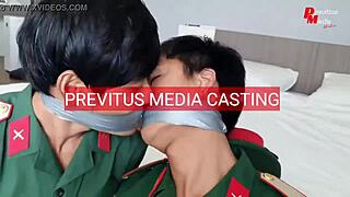 Tricked! Police & Soldier Bound for Intense Gay Sex in Casting.