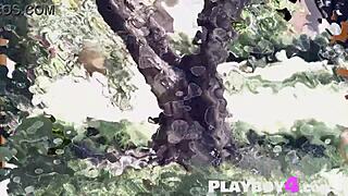 Asian milf Angel Constance flaunts perfect petite 18+ body outdoors!