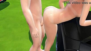 Young Girl Feels Intense Anal in Car with Monster