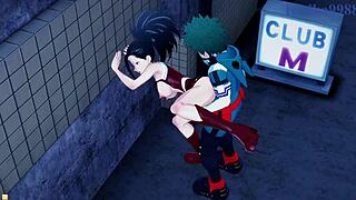 mina, momo, and izuku in intense sex scene from my hero academia hentai