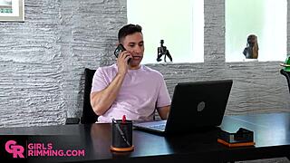 sexy latinas enjoy threesome with rimming and monster cocks