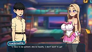 In the hentai game, Princess Sophia, the bratty princess, strips naked revealing her big tits and boobs in a 3D cartoon scene