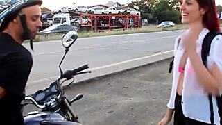 A carona with voyeur watching big tits and creampie.