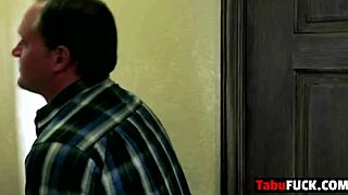 Stepdad has intense encounter with stunning brunette cheerleader babe