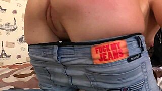 brunette east-european feels intense pleasure giving deepthroat in tight jeans