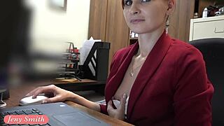 Jeny smith gets naked at her new job in a hidden cam prank