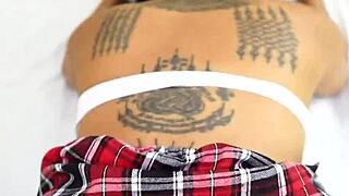 asian girlfriend takes hard fuck doggystyle