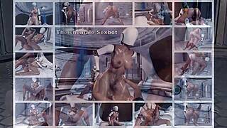 shemale sexbot teases with futanari cock in 3d hentai animation