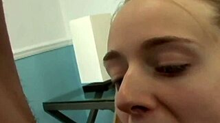 Look at this petite teen amateur SUCKING and TUGGING cock in POV! So intense!