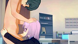 Shinjo Akane Gets Suggestive Blowjob From Utsumi Sho In Hentai