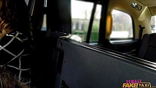 Fat cock stretches tight pussy in UK taxi ride