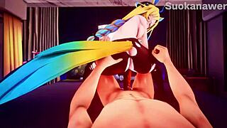 uma musume in cowgirl position with creampie