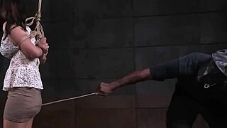 Gorgeous submissive endures rough bondage domination