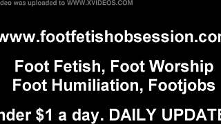 shoot your load between my toes in this fetish video