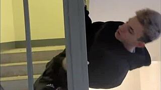 i saw a twink jerking off and joined in for a gay blowjob with bdsm