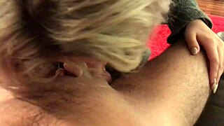 Small blonde amateur gives deep blowjob to big cock