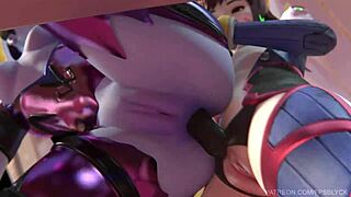 D.Va, Mercy, Widowmaker Deflower Each Other Hard!