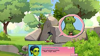 Horny orc face-sits lucky boy in game