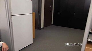 Two Asian girls explore lesbian lust in the office
